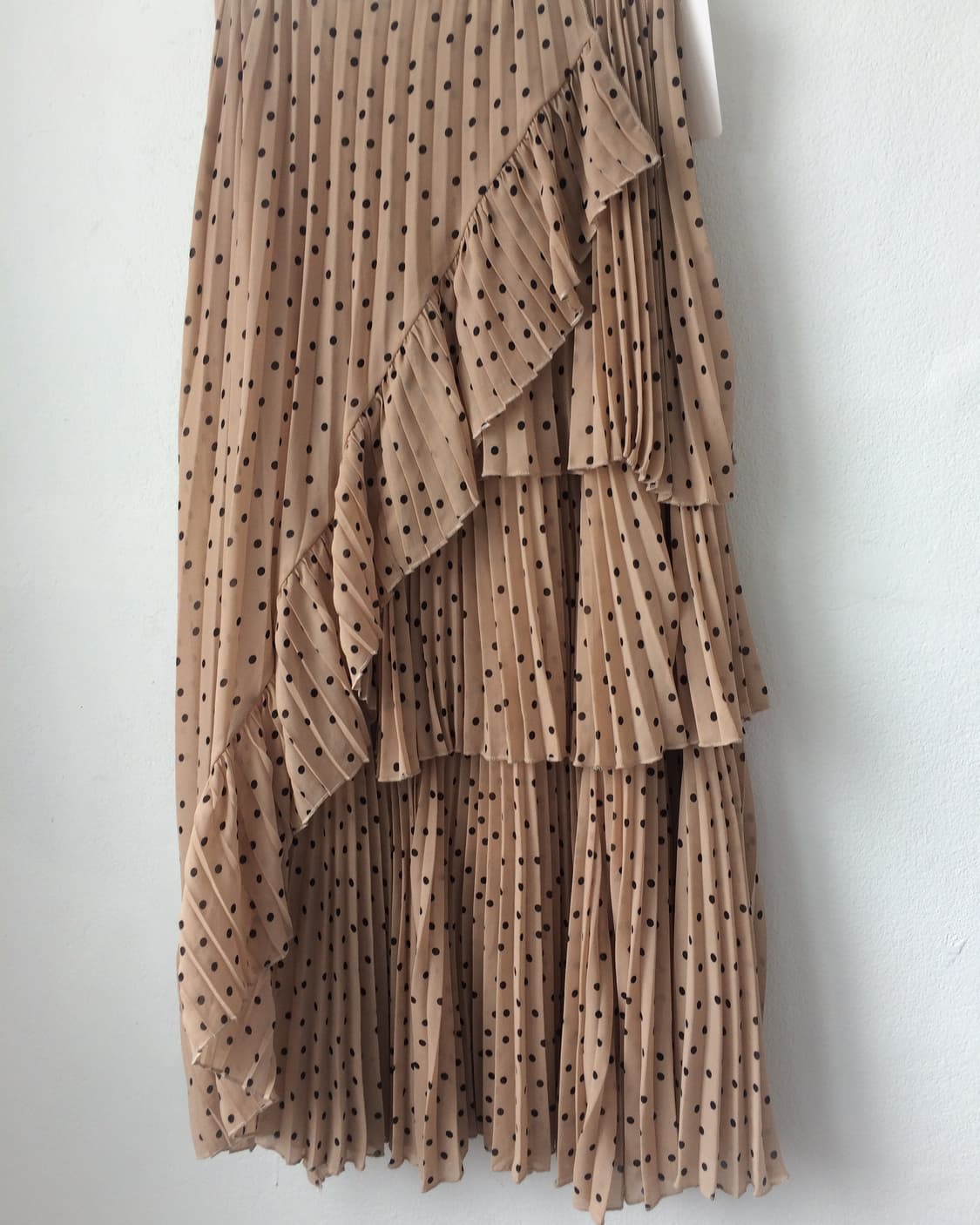 Dot pattern frill layer long skirt 상품이미지3