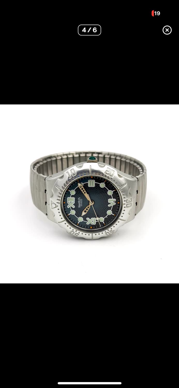 96년판) 빈티지 스와치 익스팬션 스트랩 실버 spaceship 상품이미지4