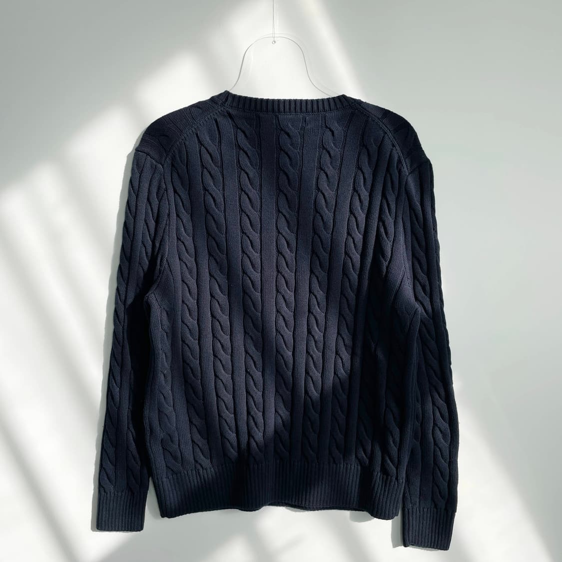 C1 폴로 케이블 니트 코튼 크루넥 스웨터 100사이즈 상품이미지3