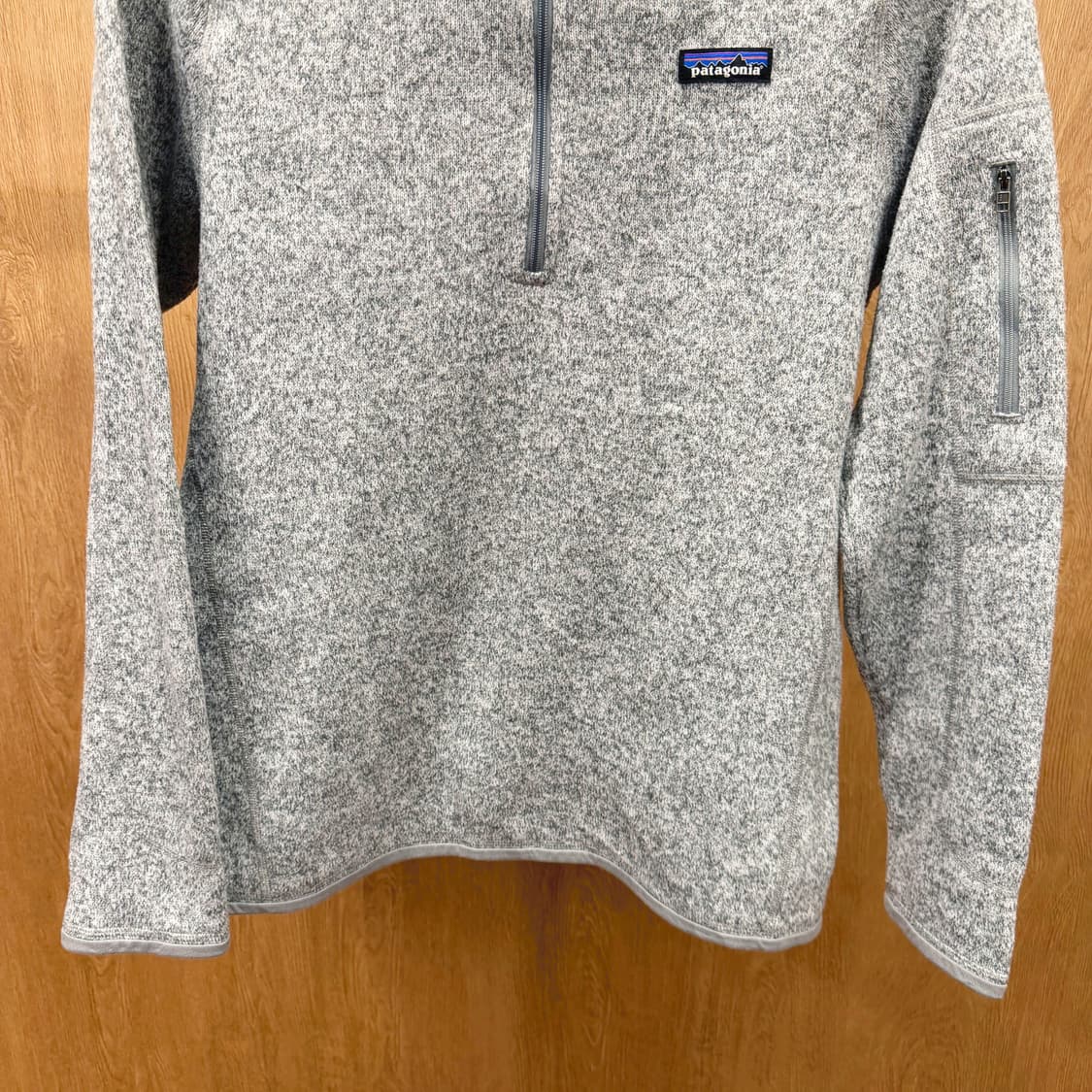 파타고니아 하프 집업 플리스 자켓 로고 패치 파이핑 디테일 라이트 그레이 상품이미지5