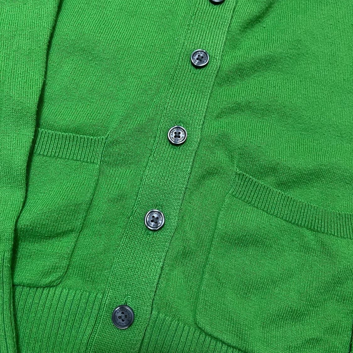 아베크롬비 앤 피치 무스 자수 로고 니트 가디건 [그린] M/95 상품이미지6