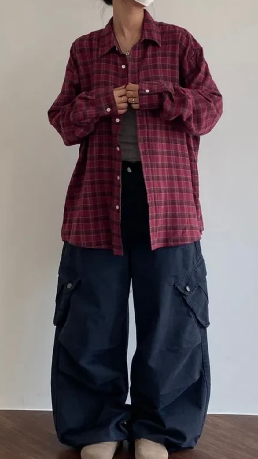 체크셔츠 카고팬츠 set 상품이미지2