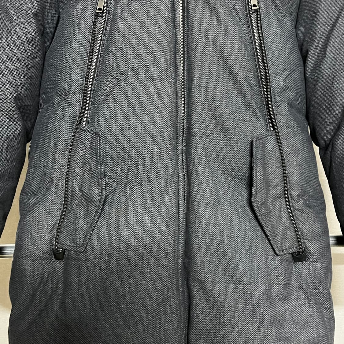 솔리드옴므 헤링본 후드 패딩 100 상품이미지6