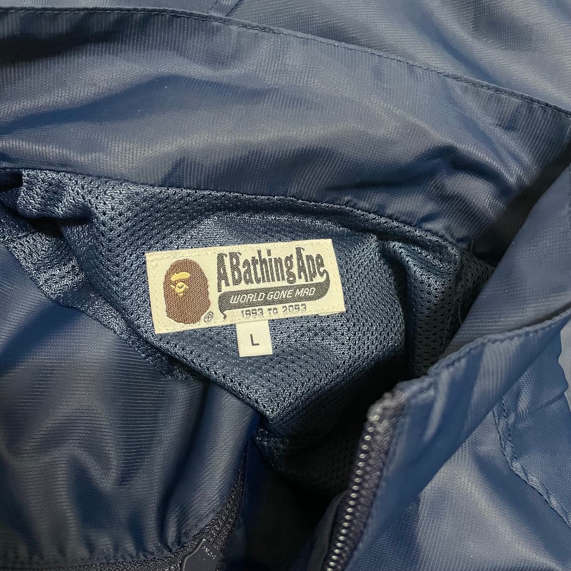 L) 베이프 로고 윈드브레이커 바람막이 자켓 네이비 상품이미지6