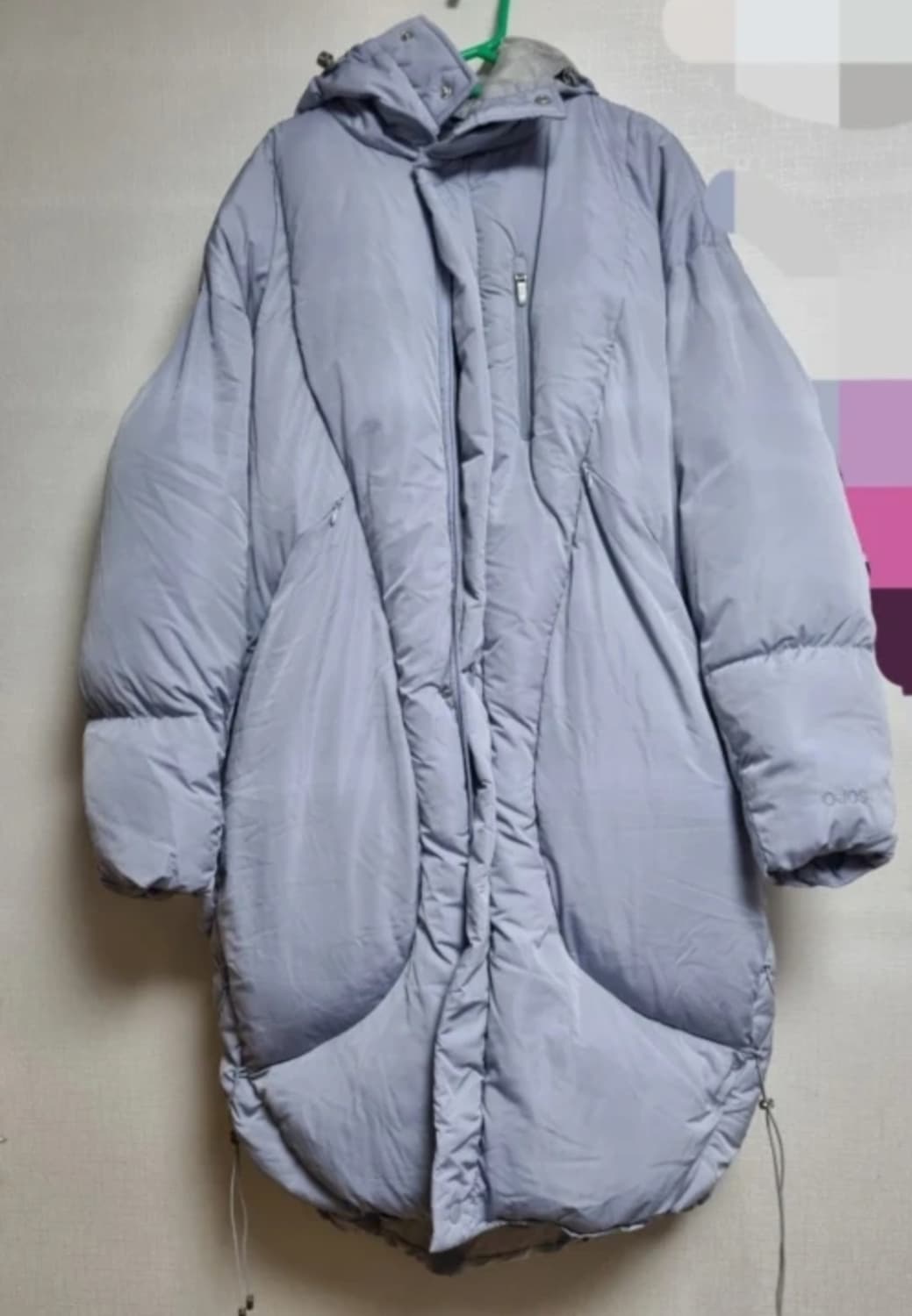 Adjustable Long Puffer Coat/Blue Grey 상품이미지4