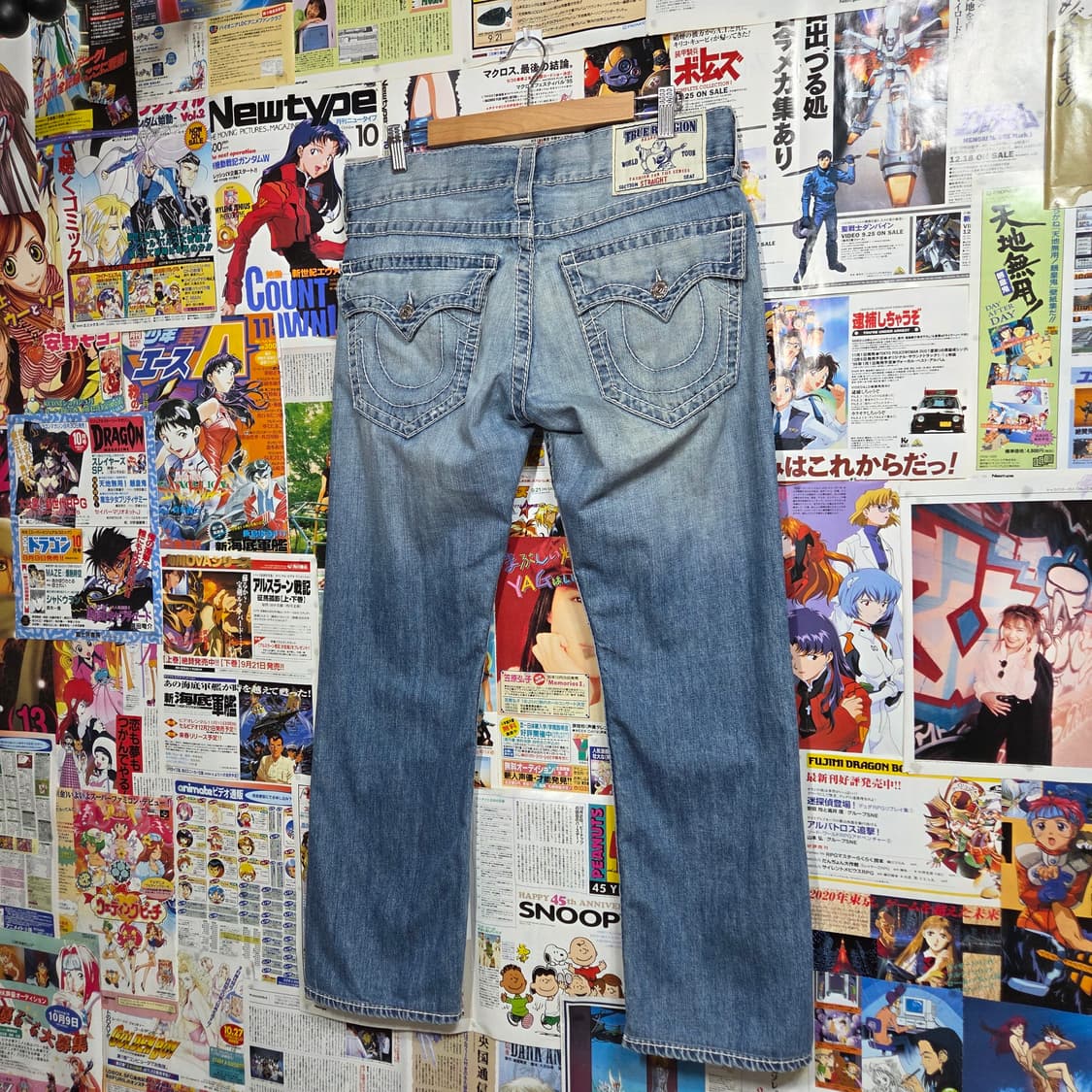 트루릴리전 연청 워싱 디스 스트레이트 팬츠 상품이미지1