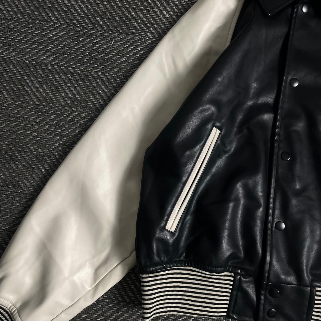 파르티멘토 버핑레더 배색 봄버 자켓 y 3506 상품이미지4