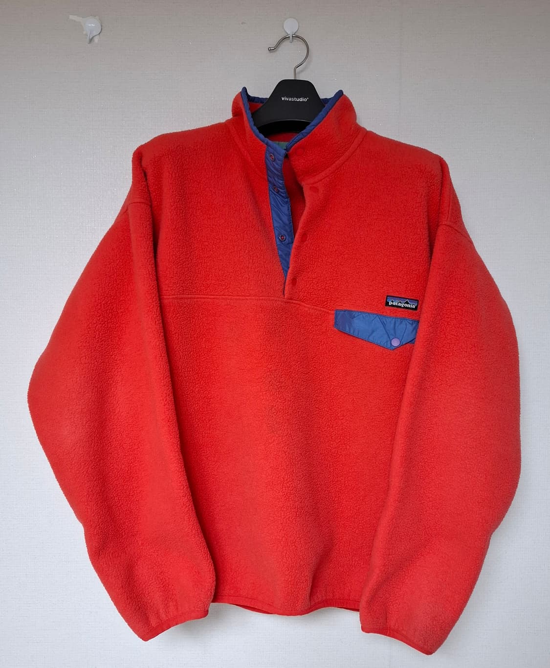 XL 파타고니아 90s 신칠라 플리스 풀오버 오렌지 레드 상품이미지1