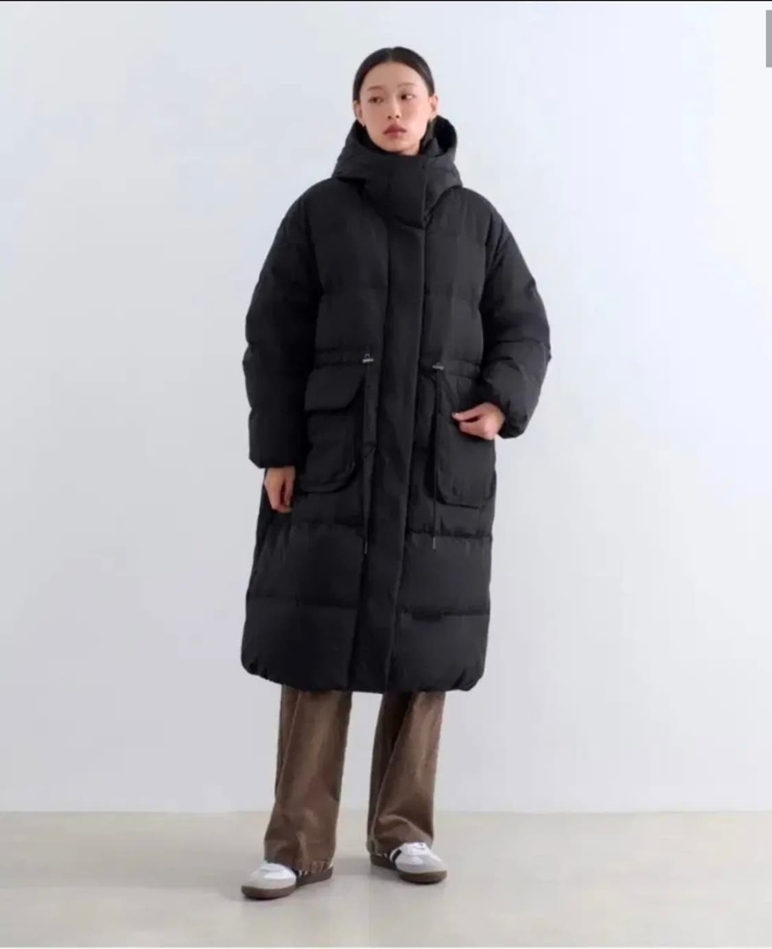 무신사 스탠다드 우먼즈 오버사이즈 후디드 롱 다운 파카 롱패딩 블랙 S 상품이미지2