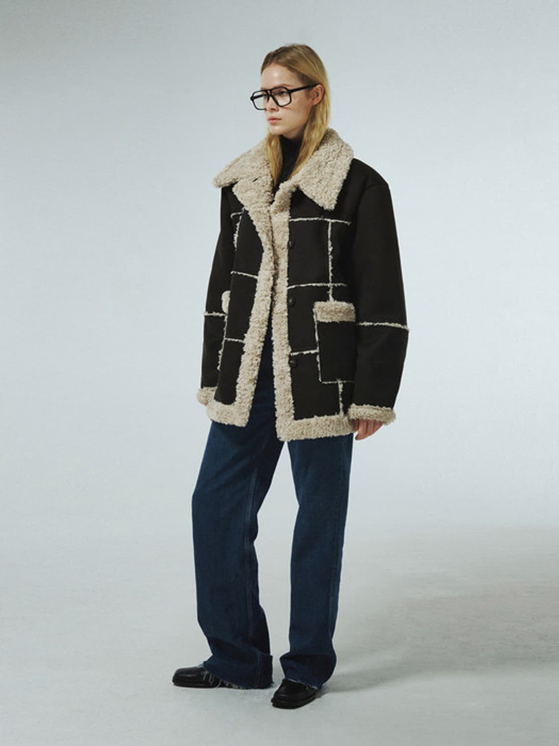 커렌트 리버시블 무스탕 brown 상품이미지2