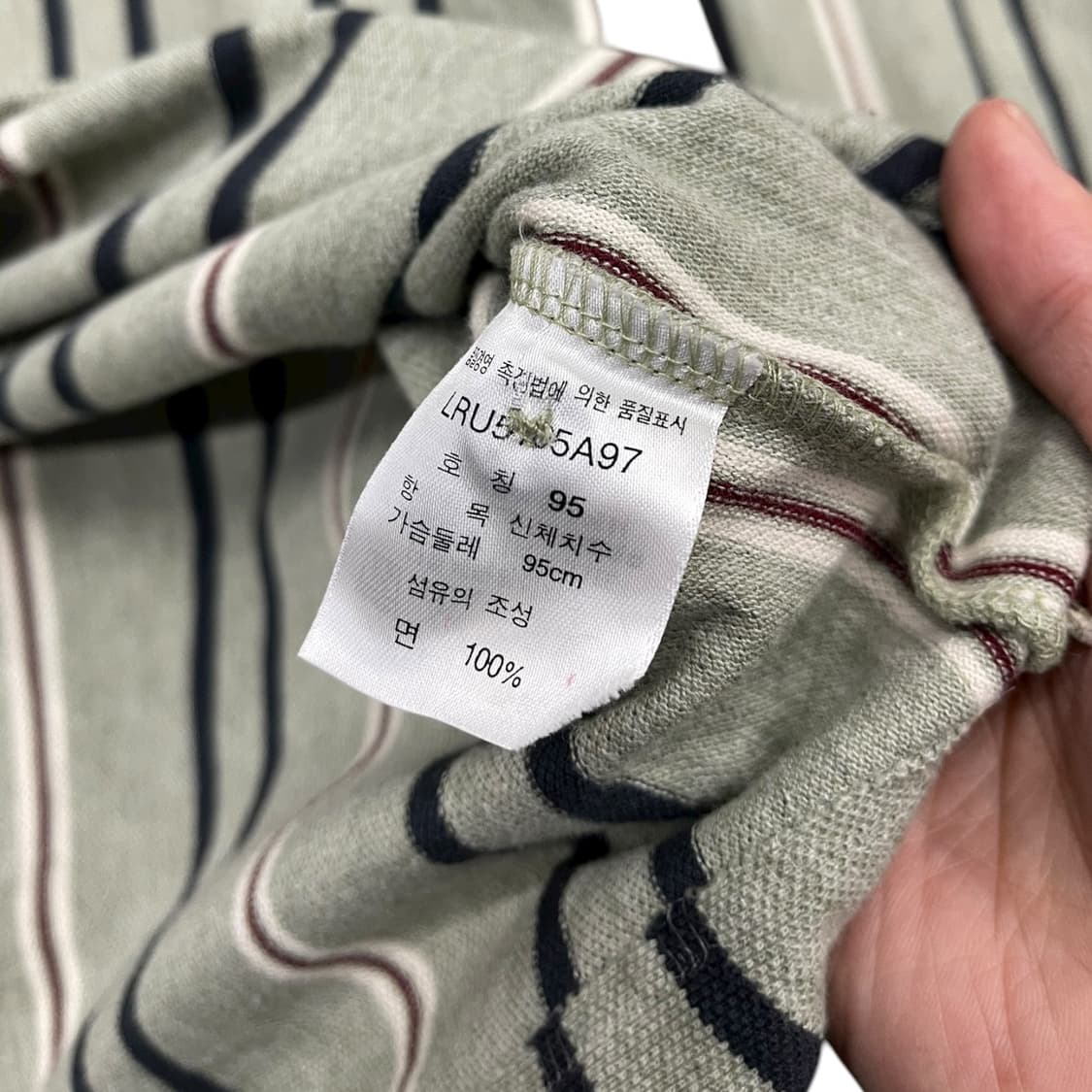 90s 쌍방울 리 스트라이프 카라 롱슬리브 상품이미지5