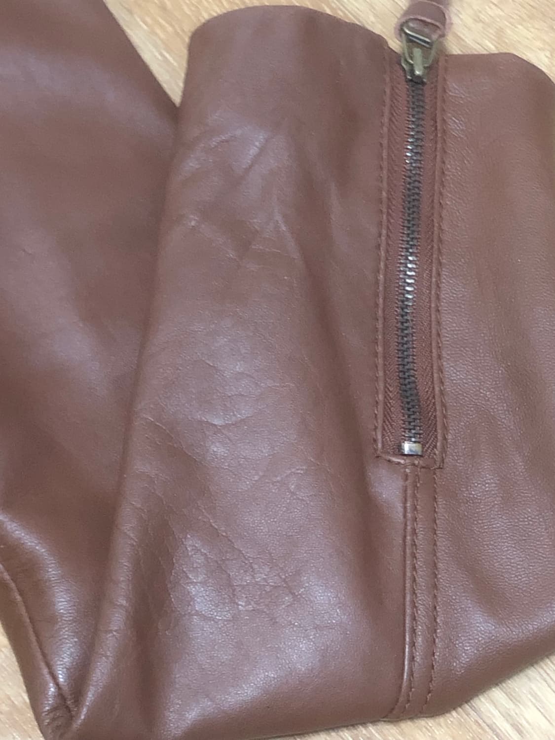 NAF NAF 나프나프 브라운 양가죽 레더 자켓 S~M 상품이미지6