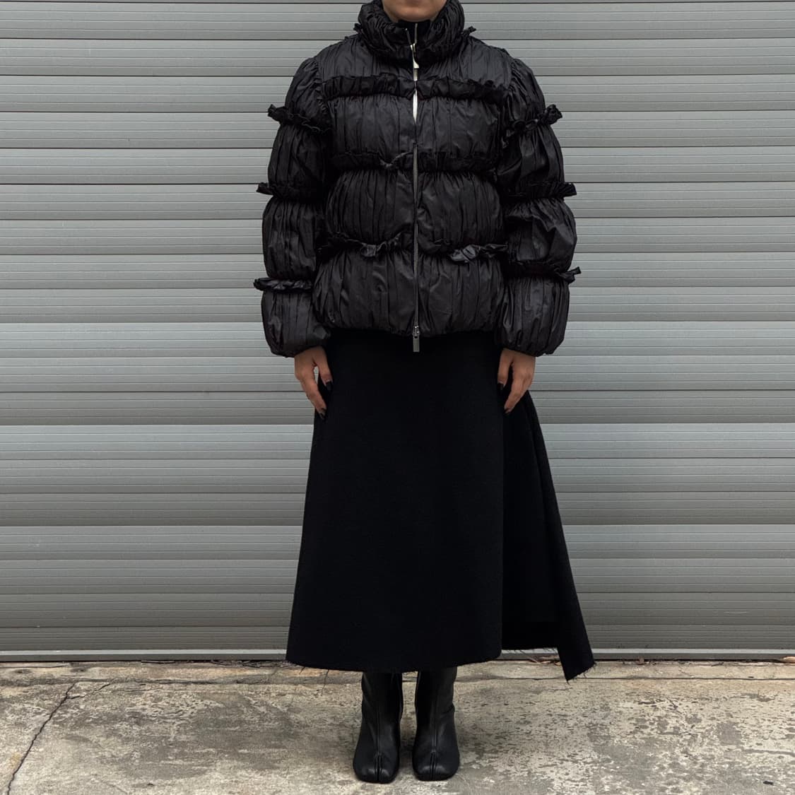 Zipper Wool Long Black Skirt 상품이미지7
