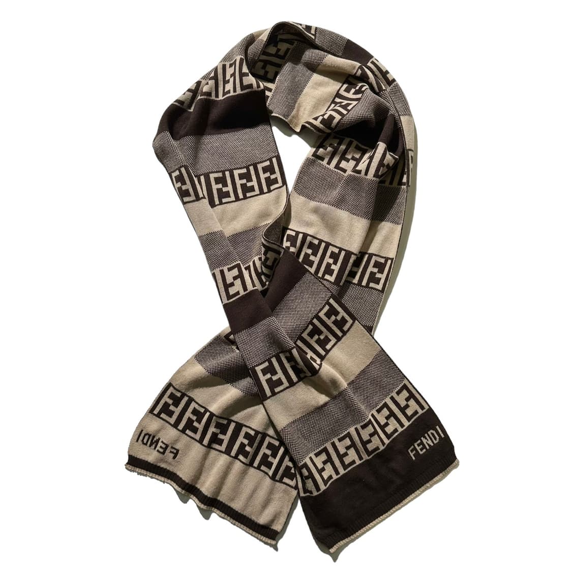 펜디 100% 캐시미어 주카패턴 배색 머플러 목도리 상품이미지1