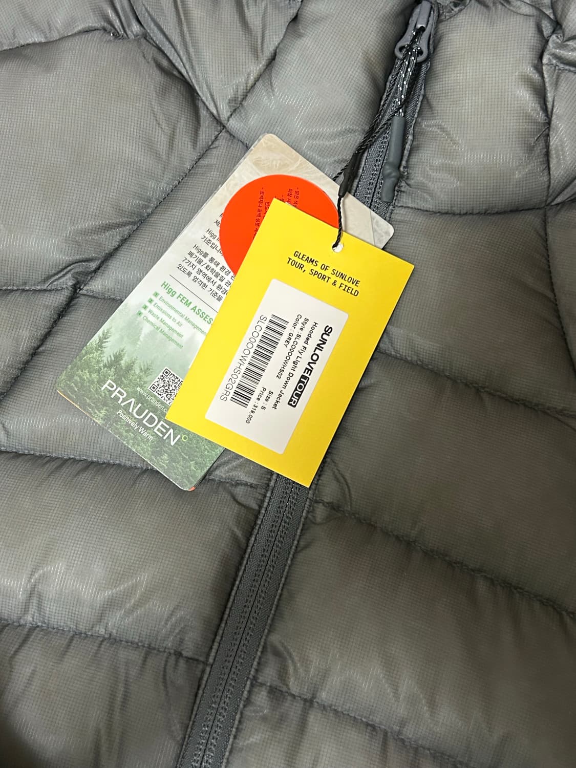 썬러브 패딩 Hooded Fly Light Down Jacket Grey 상품이미지3