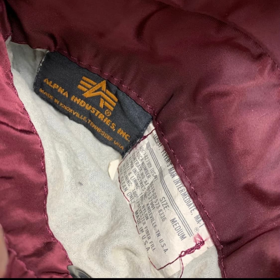 알파인더스트리 MA-1 버건디 항공점퍼 M 상품이미지4
