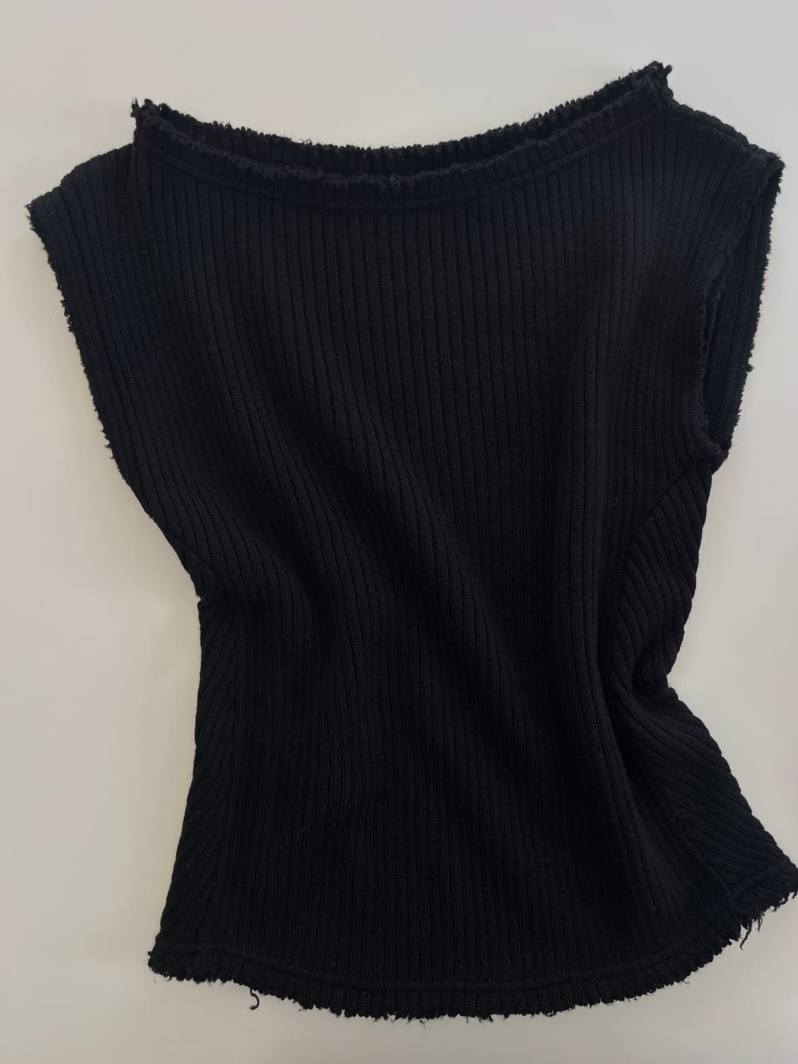 black rib wool knit vest 상품이미지8