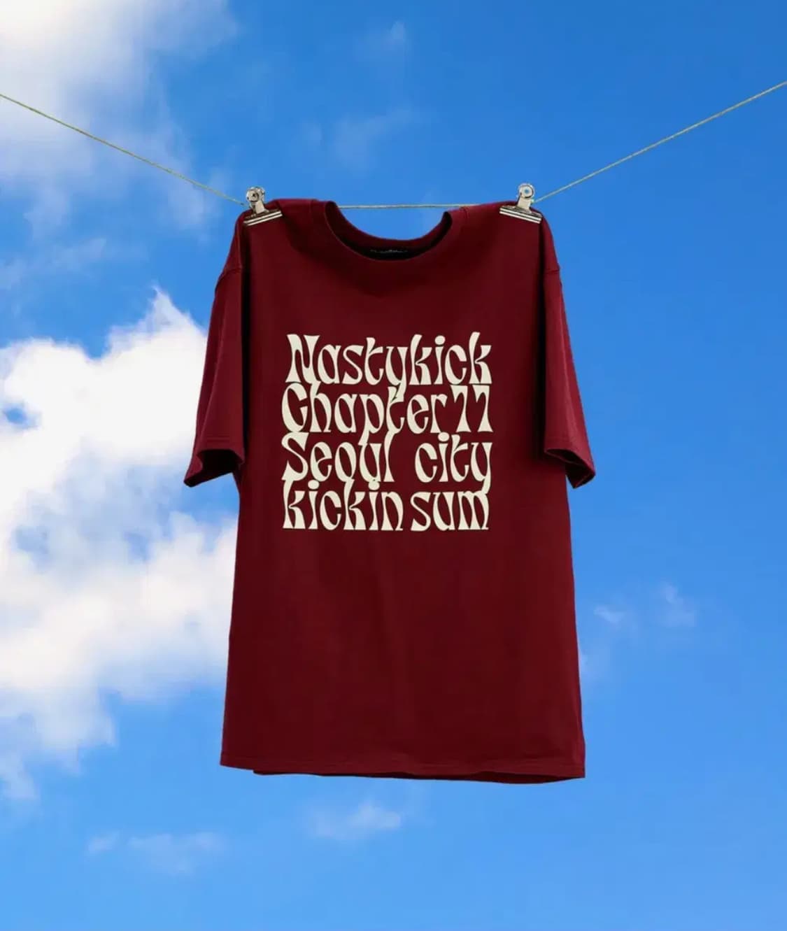 Nastykick 버건디 반팔 티셔츠 상품이미지1