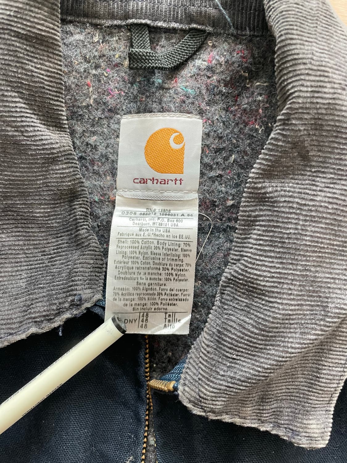 칼하트 j01(48)  디트로이트자켓 네이비컬러 상품이미지10