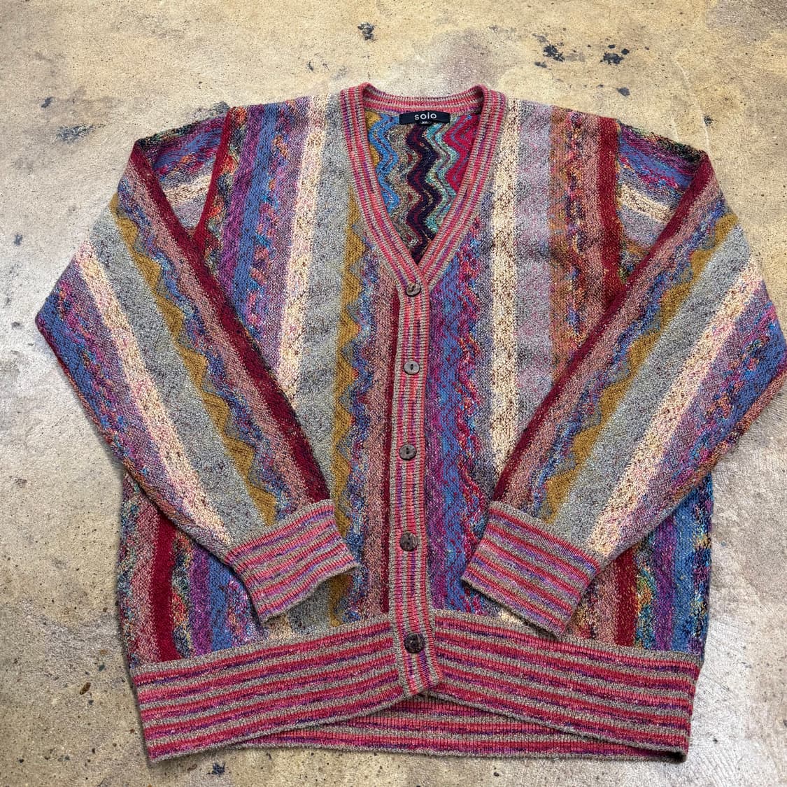 [정품/XL] solo 빈티지 케이블 니트 가디건 b8 상품이미지2
