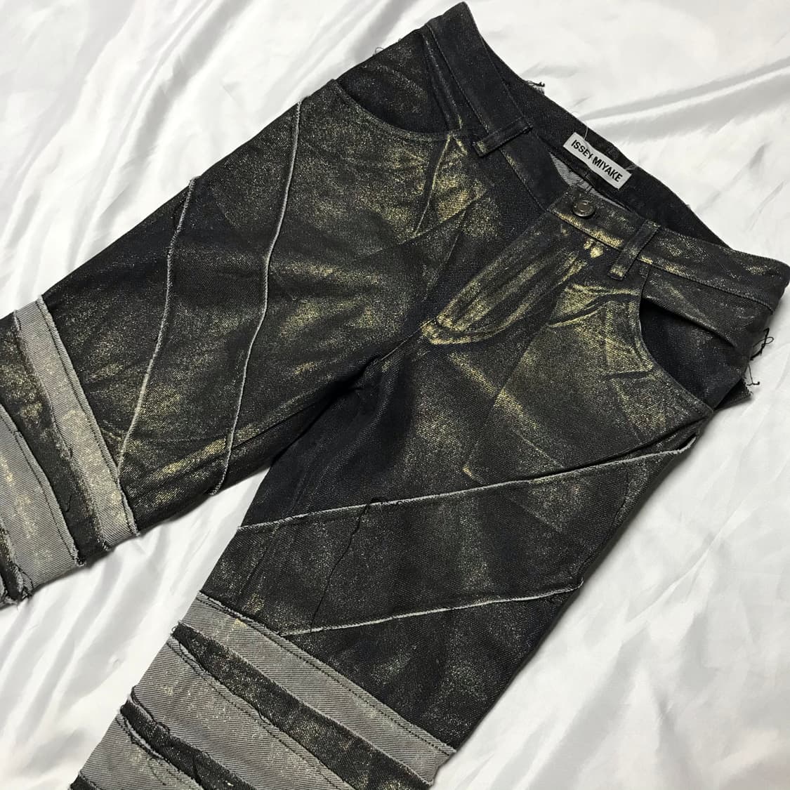 이세이미야케 02AW 레이어드 패치워크 코팅 데님 팬츠 상품이미지6