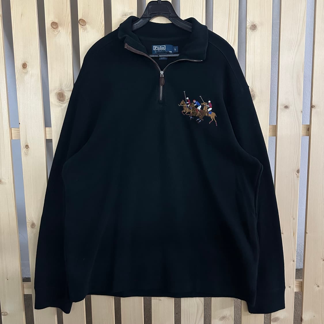 (L) 폴로 랄프로렌 포니 반집업 코튼 니트 상품이미지1