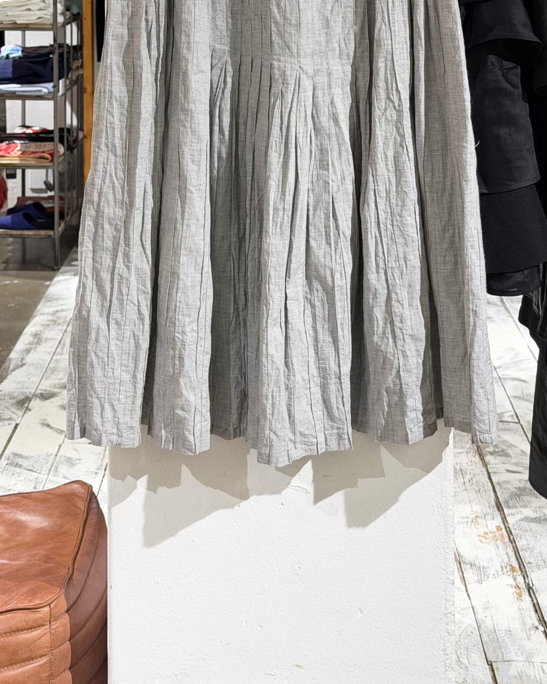 하이 스포르팅 기어 그레이 플리츠 롱 스커트 상품이미지6