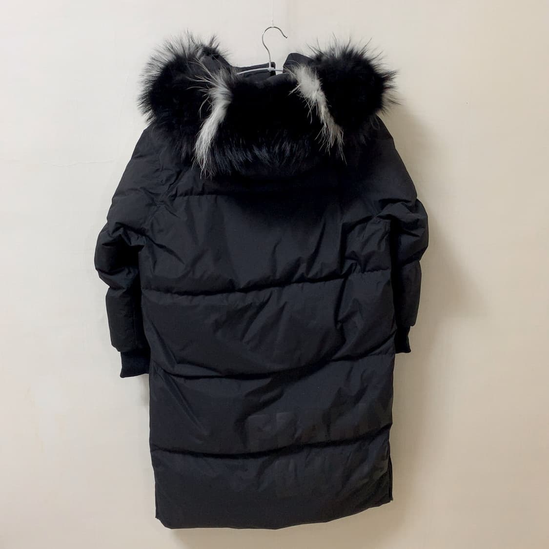 파리게이츠 라쿤 퍼 롱패딩 구스 다운 블랙 후드 거위 털 화이트 라인 0 상품이미지3