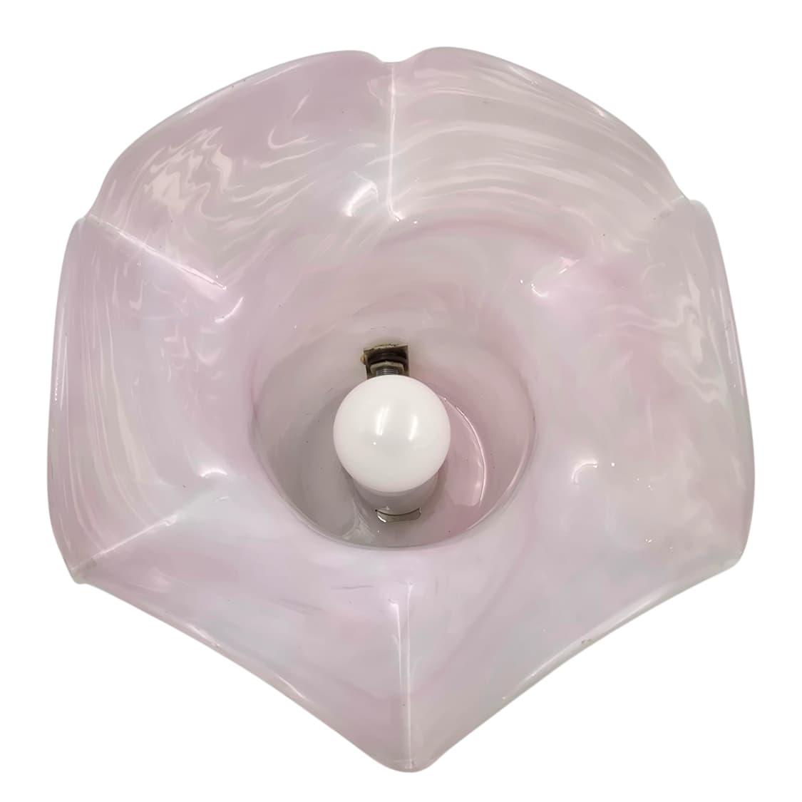 70s 이와타 아트글라스 꽃잎 마블 탁상 램프 상품이미지5