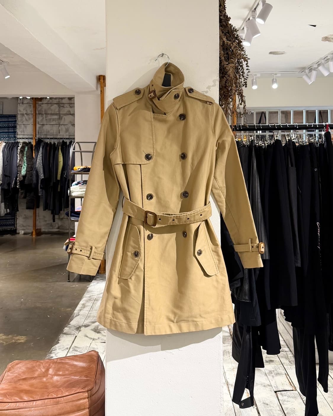 랄프로렌 베이지 더블 브레스트 쇼츠 트렌치 코트 상품이미지1
