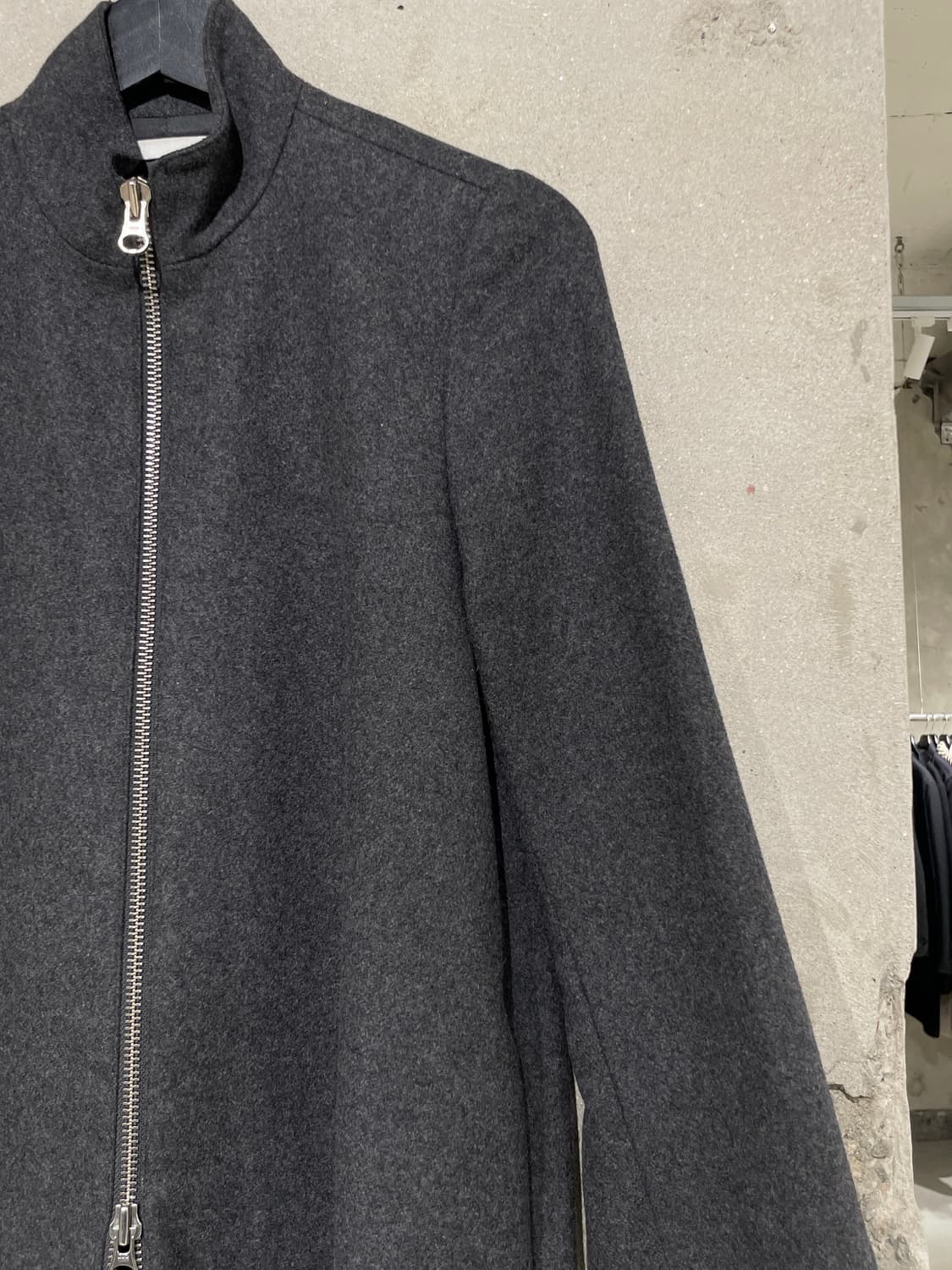 mm6 메종 마르지엘라 차콜 투 웨이 집업 울 롱 자켓 상품이미지3