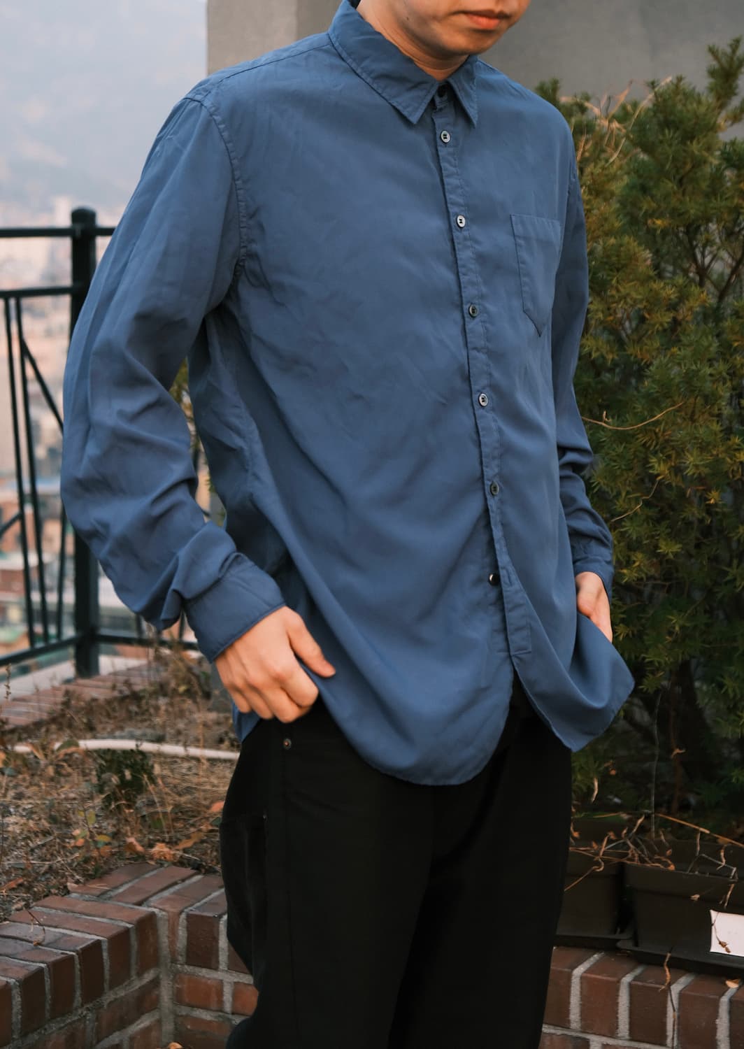 언더커버 블루 폴리셔츠 상품이미지1