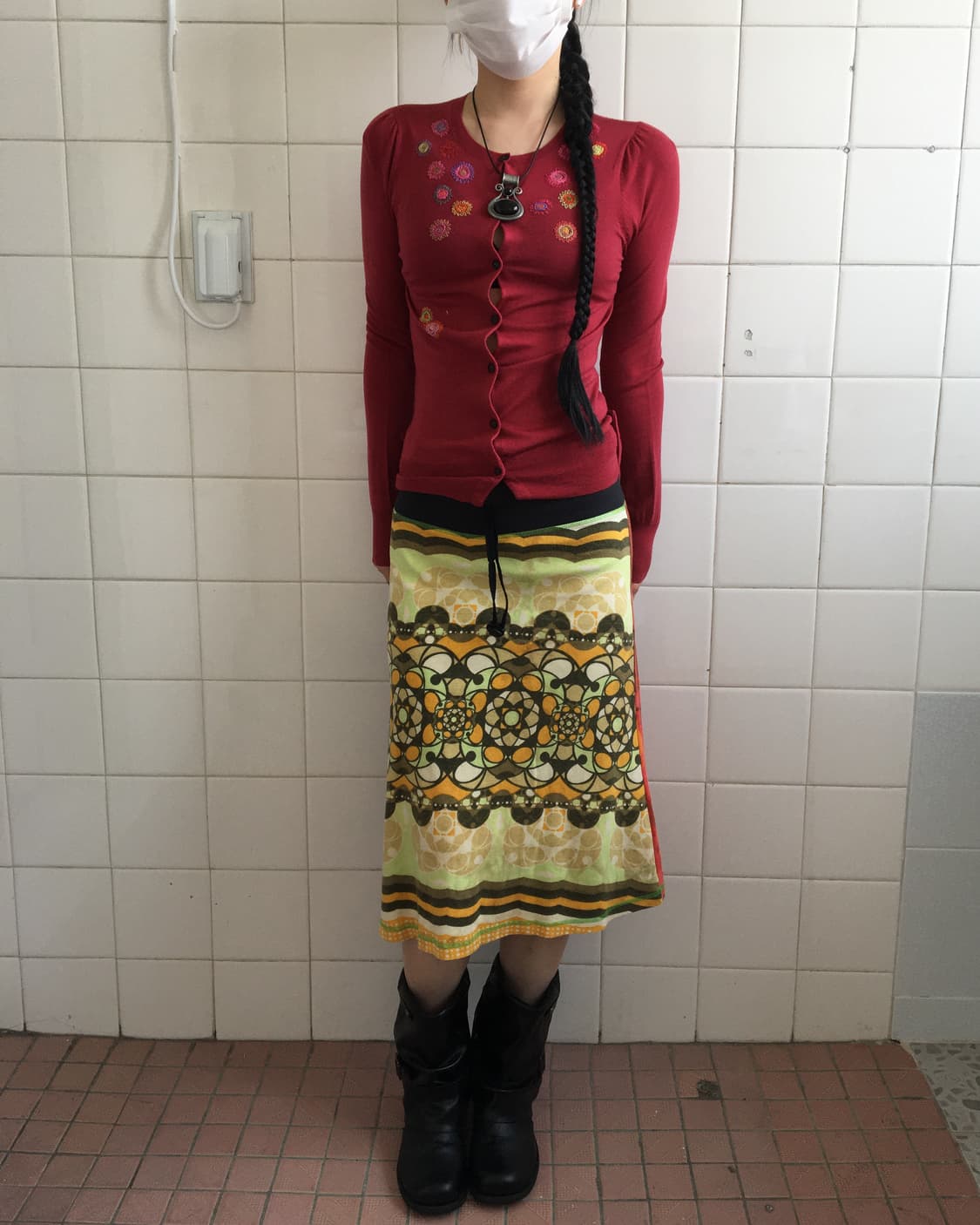 Embroidery point knit cardigan 상품이미지7