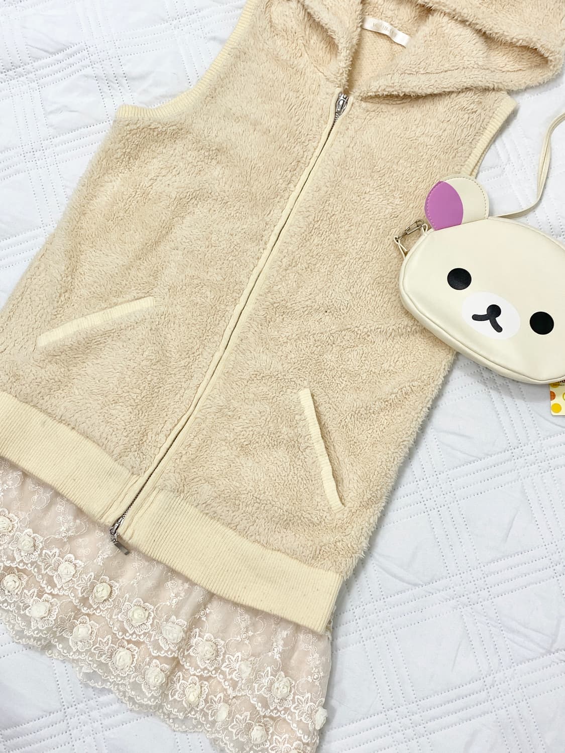 ꒰ঌ 코리락쿠마 폭닥 후드 조끼 ໒꒱ 상품이미지2