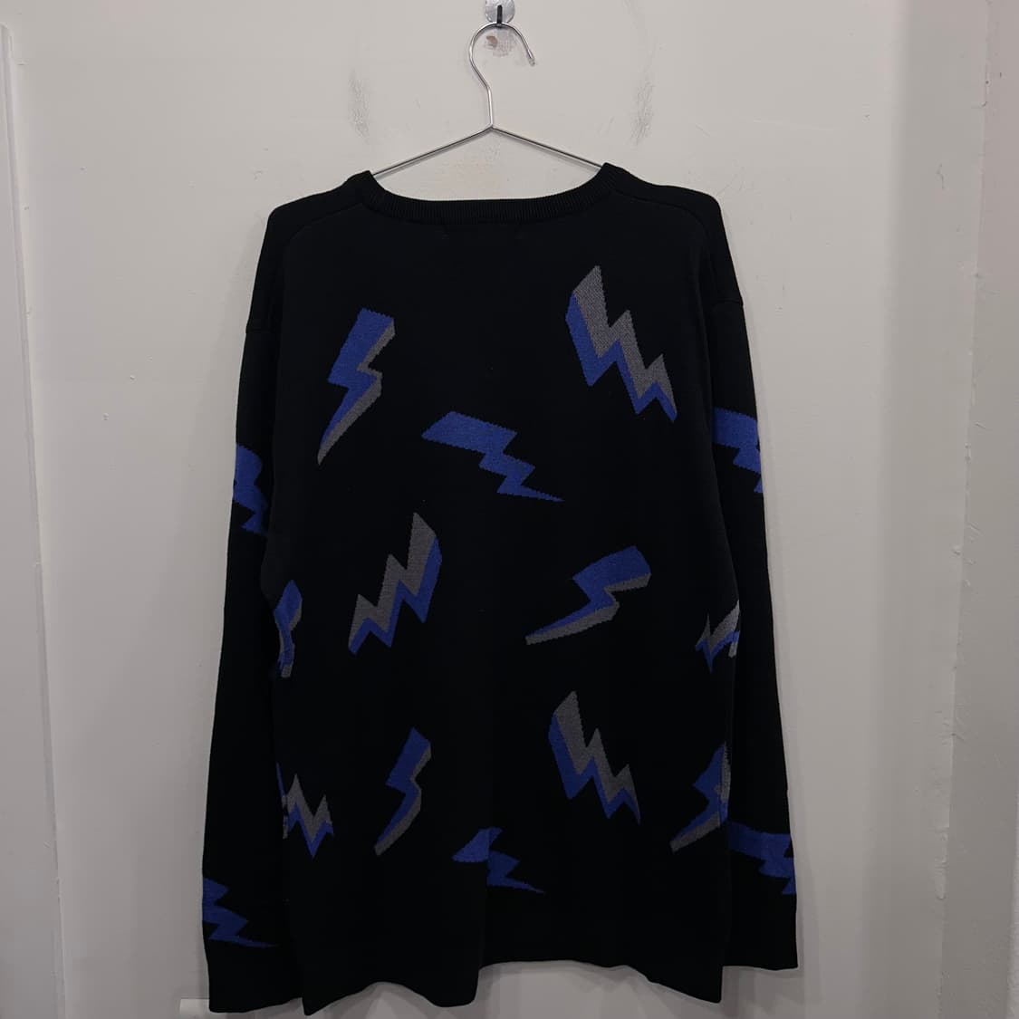 지오송지오 썬더패턴 코튼 오버핏 니트 상품이미지5