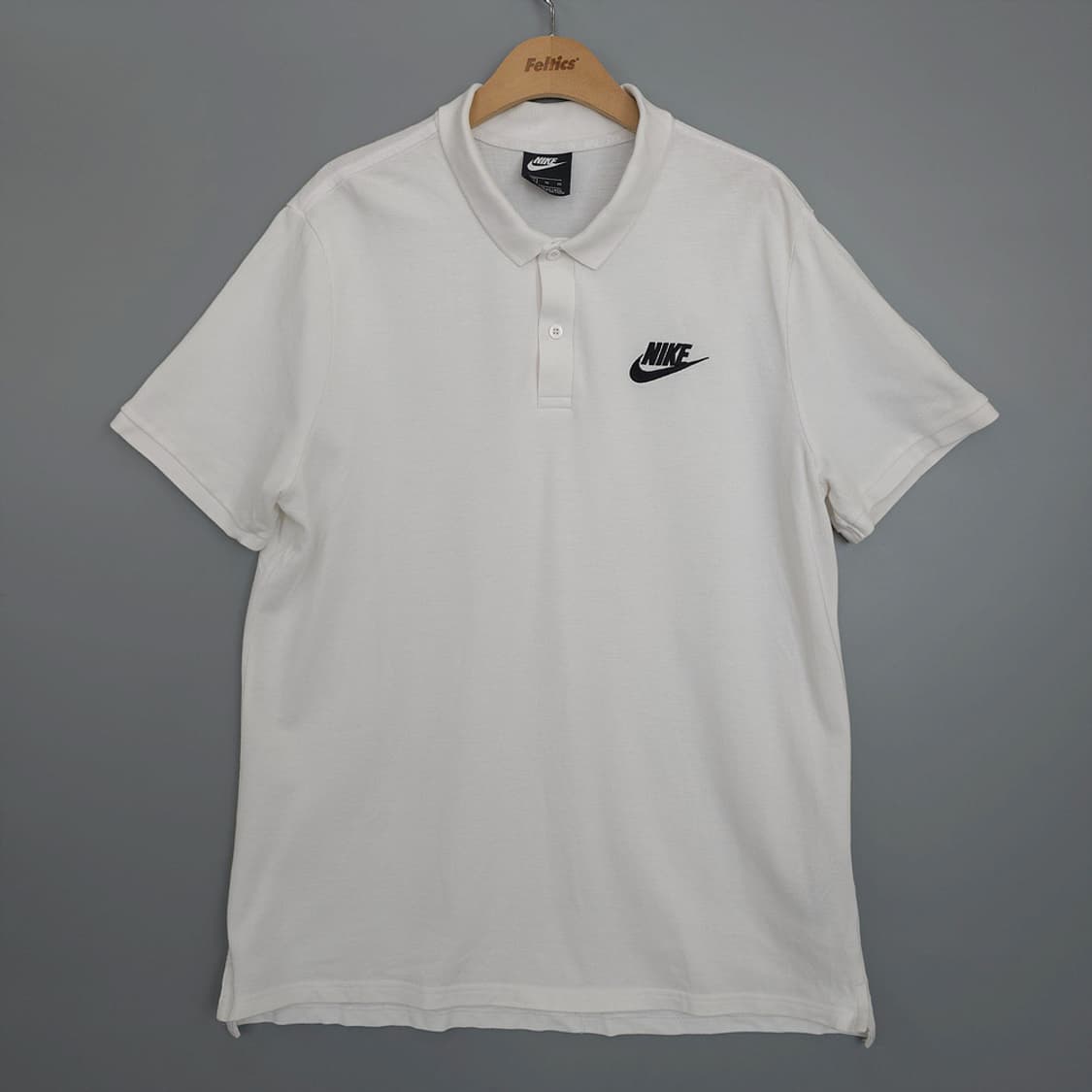 나이키 NIKE 스우시 자수 폴로 반팔 카라티 화이트 XL 상품이미지1