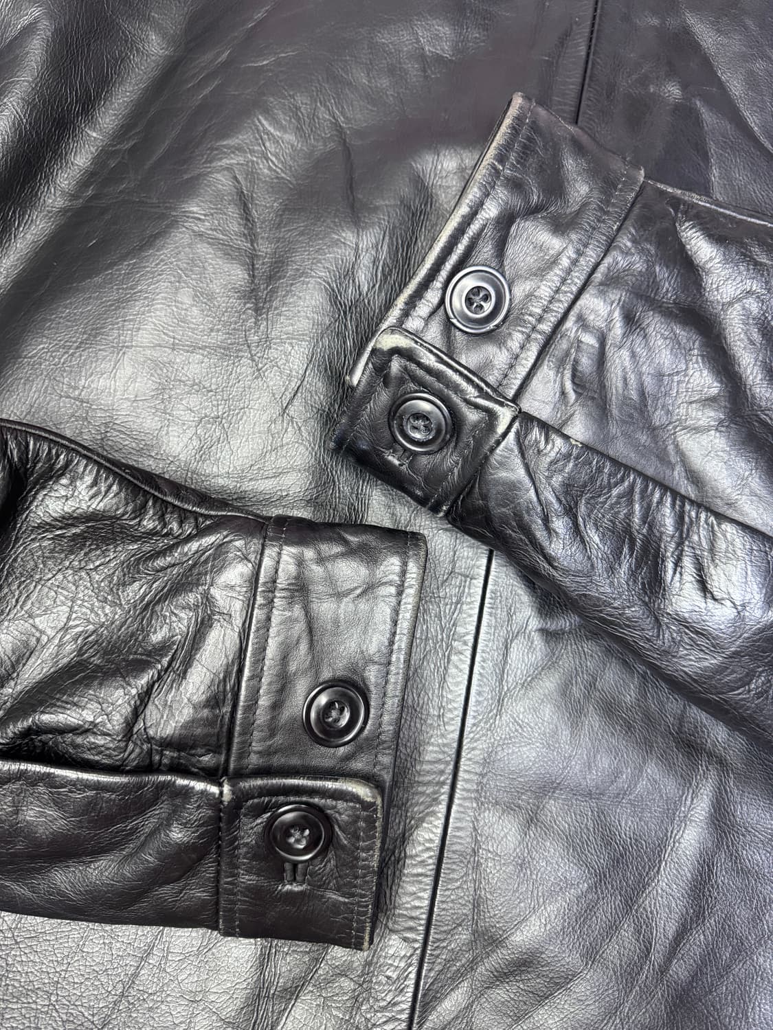 빈티지 90s 갭 GAP 올드갭 집업 레더 자켓 블랙 XL 상품이미지9