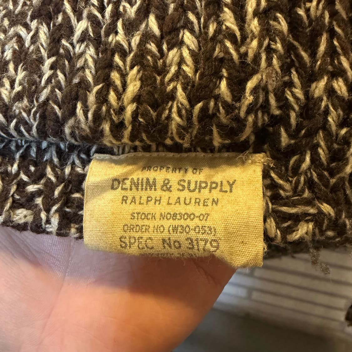 데님 앤 서플라이 토글 울 니트 가디건 마린로프 디테일 멜란지 브라운 상품이미지6