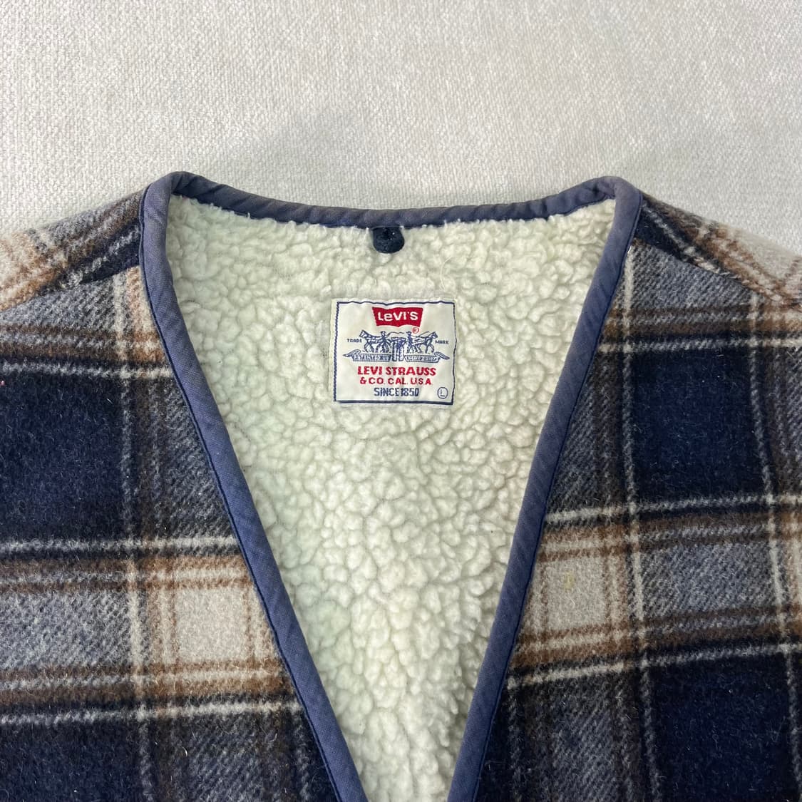 100 리바이스 체크 양털 조끼 베스트 상품이미지2