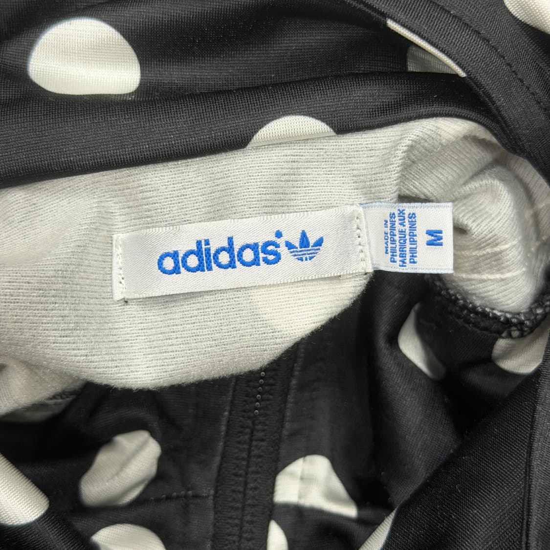 아디다스 빈티지 파이어버드 빅로고 도트 땡땡이 패턴 트랙탑져지 자켓 블랙 상품이미지5