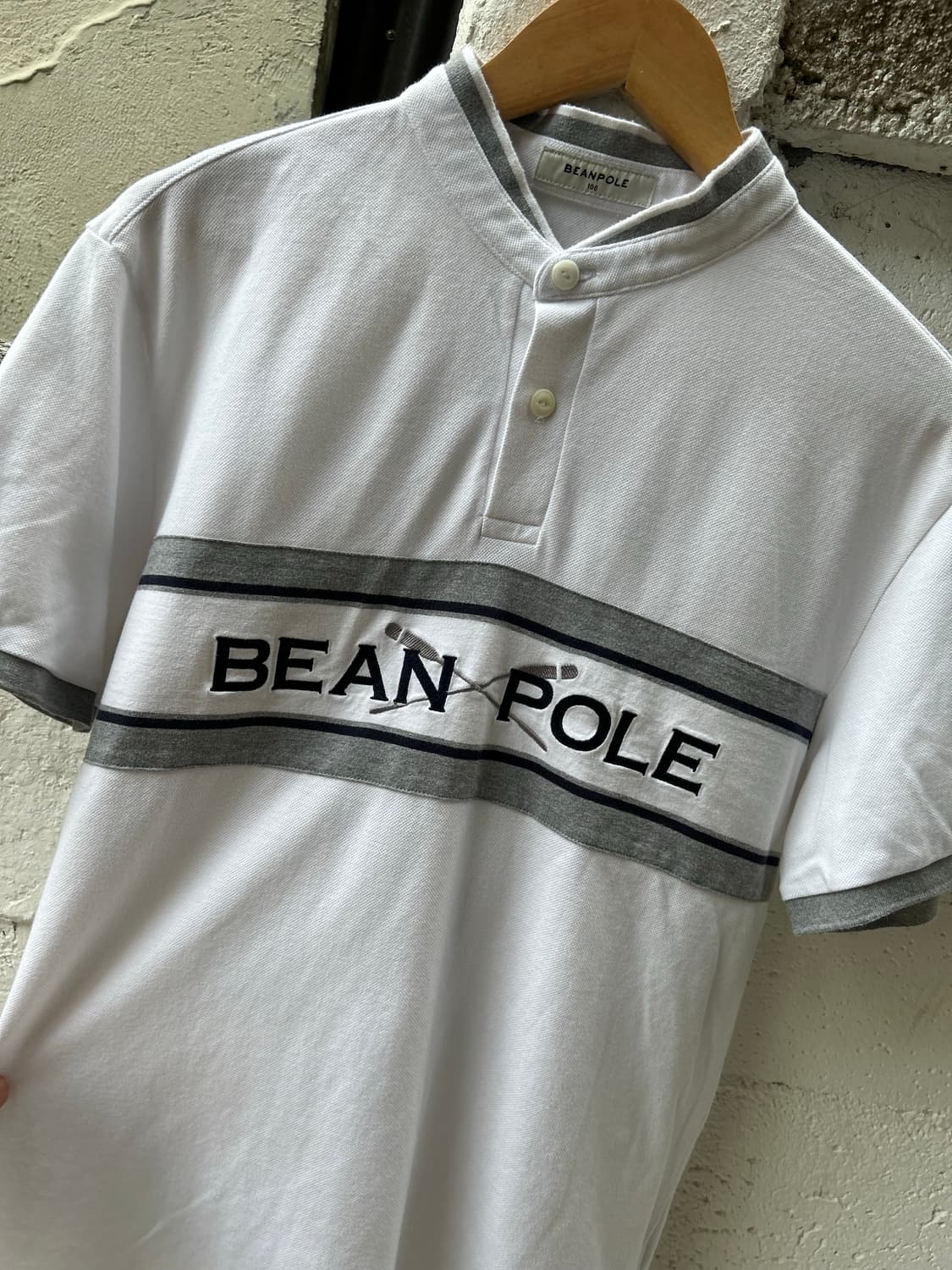 빈폴  화이트 컬러  코튼빈티지 헨리넥 폴로 셔츠 상품이미지3