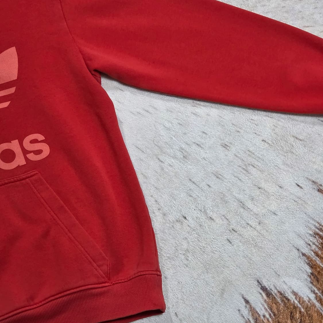아디다스 레드 자몽 빅로고 약기모 후드티 상품이미지3