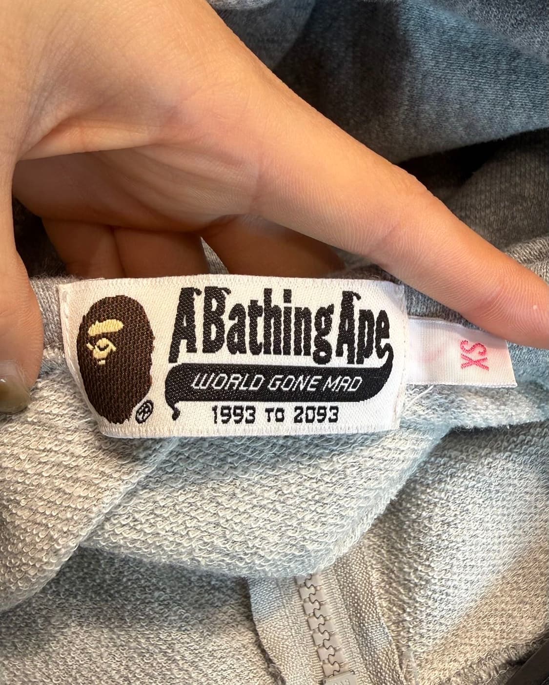 베이프 그레이 원 포인트 풀 후드집업  상품이미지8