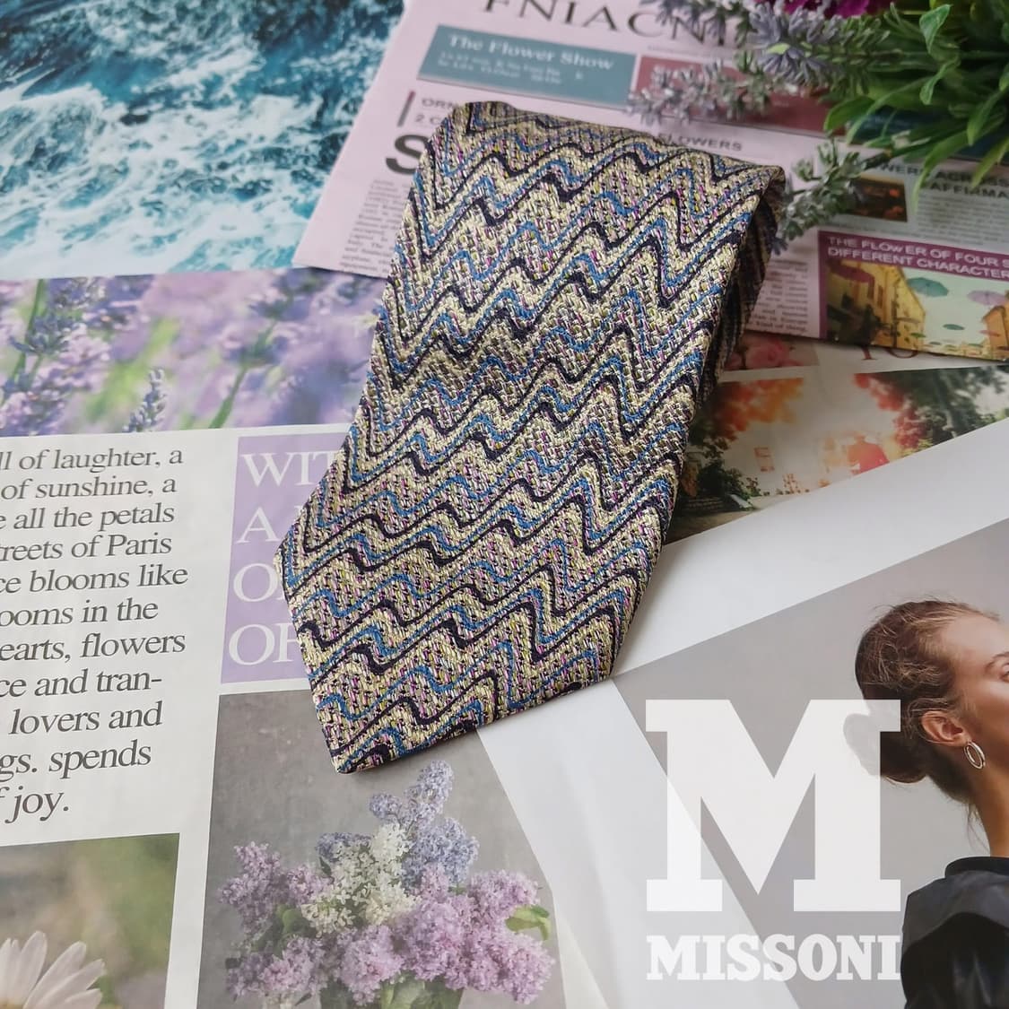 미쏘니 실크 지그재그 자카드 넥타이 8.8cm A+등급 A19521
 상품이미지2