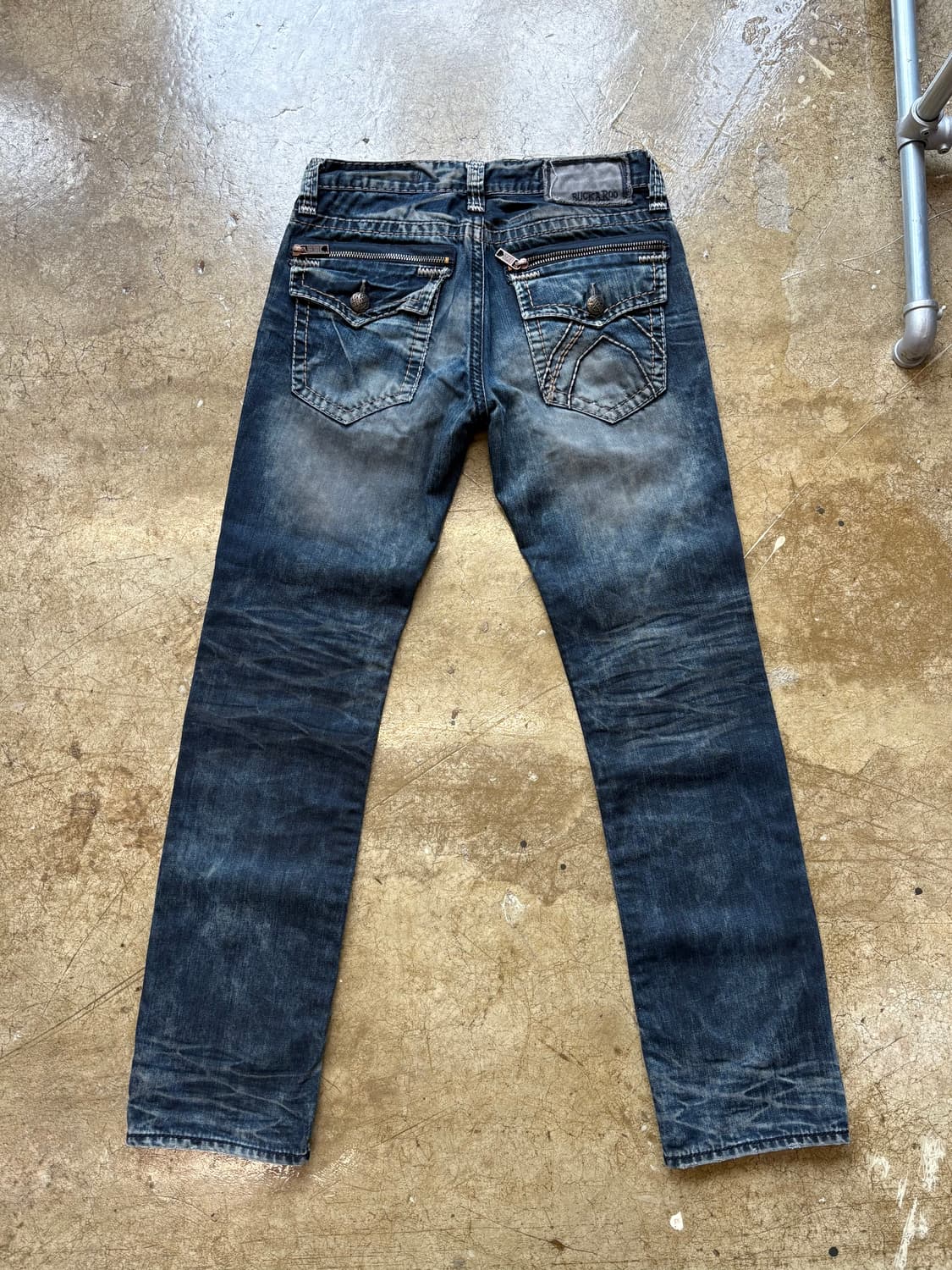 버커루 데미지 디테일 워싱 데님 팬츠 상품이미지7