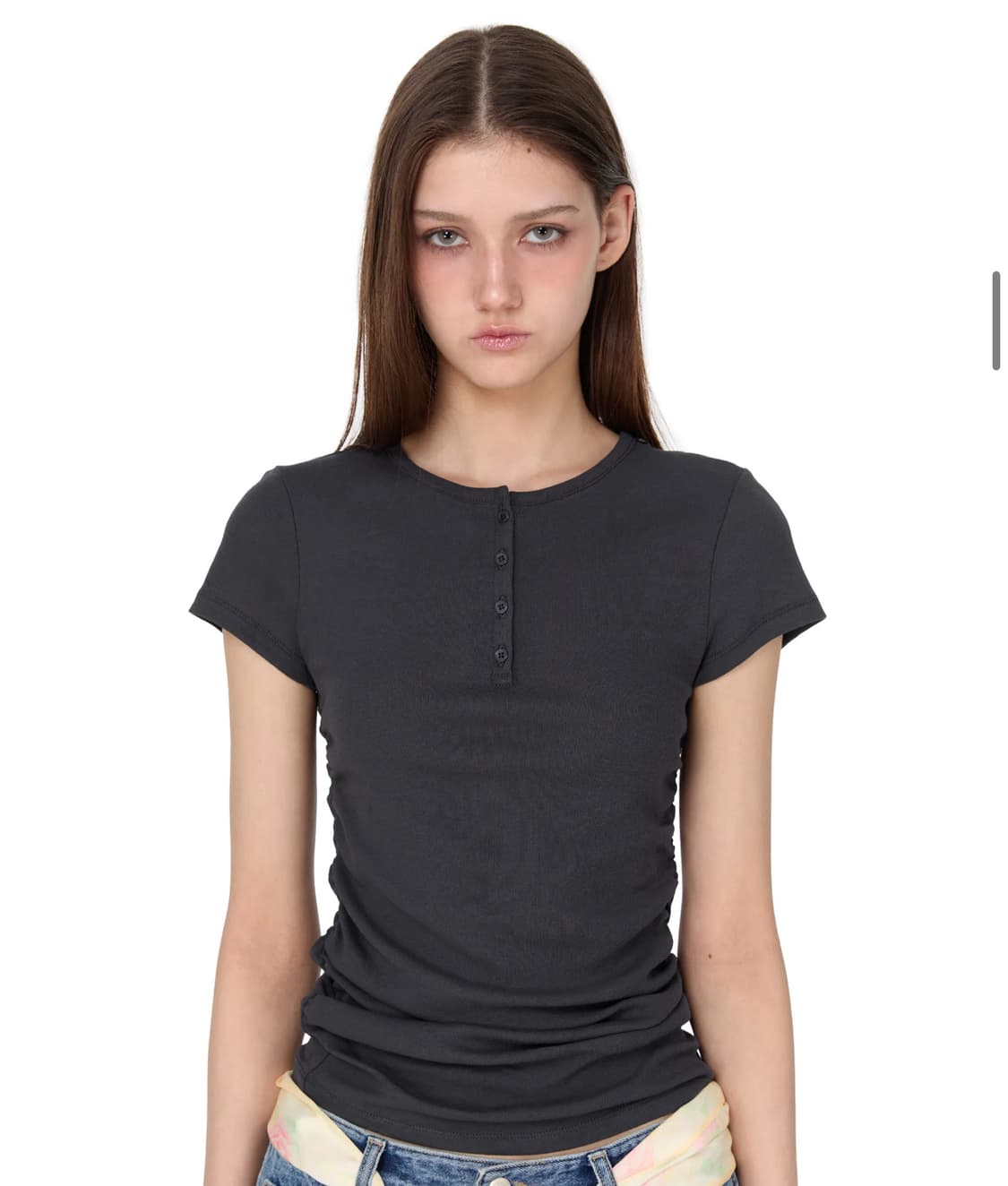 Sunburn project  Henley Neck Shirring T 상품이미지2