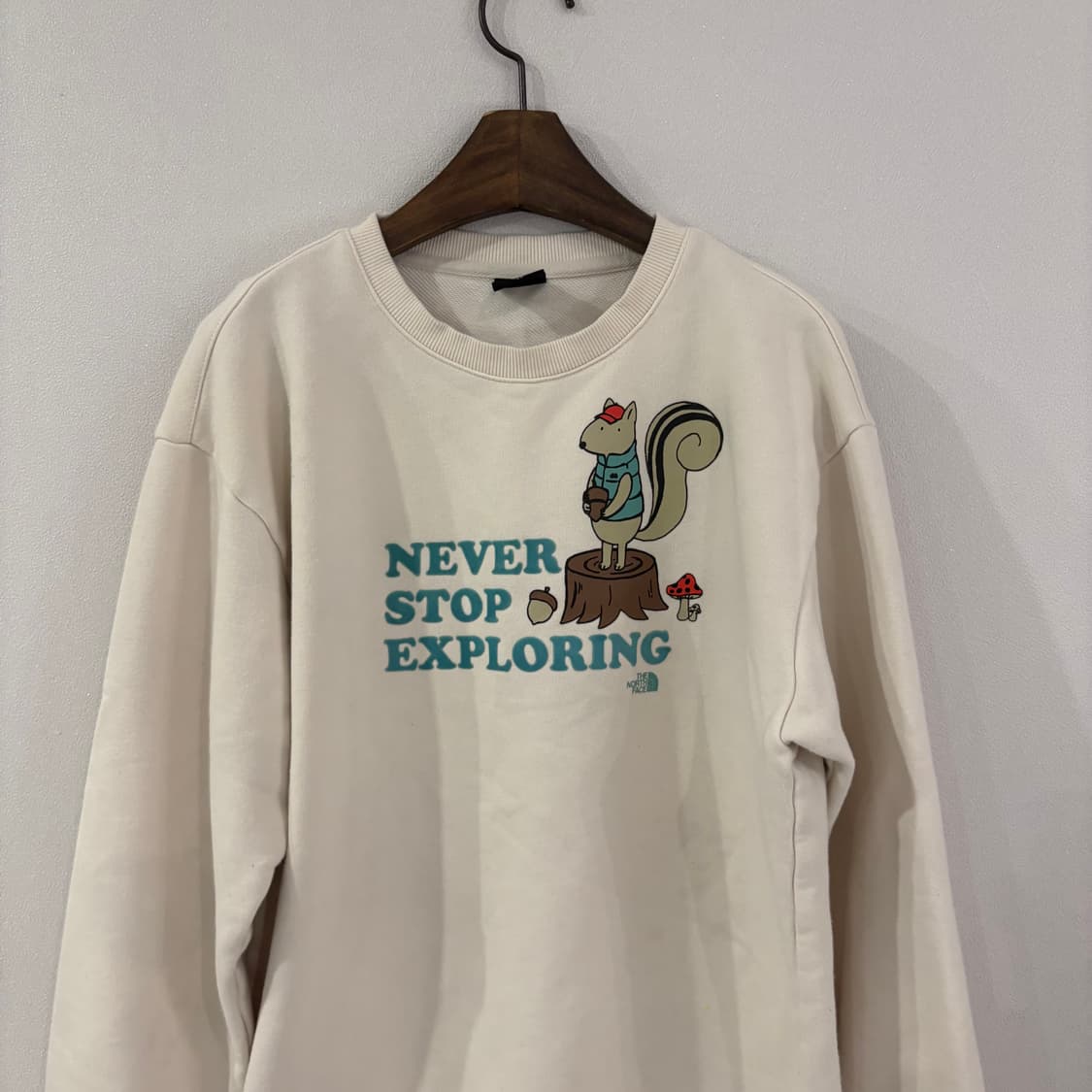 노스페이스 맨투맨 티셔츠 아이보리 160 상품이미지3