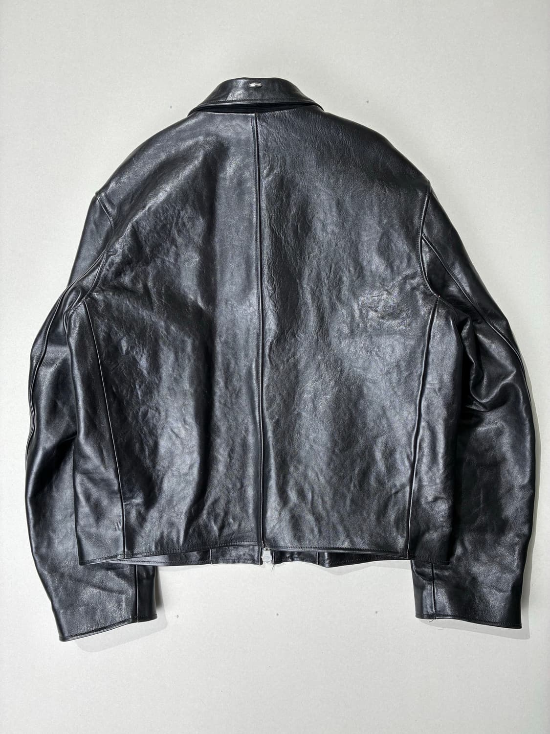 아워레가시 미니 자켓 탑 다이드 블랙 레더 52사이즈 상품이미지10