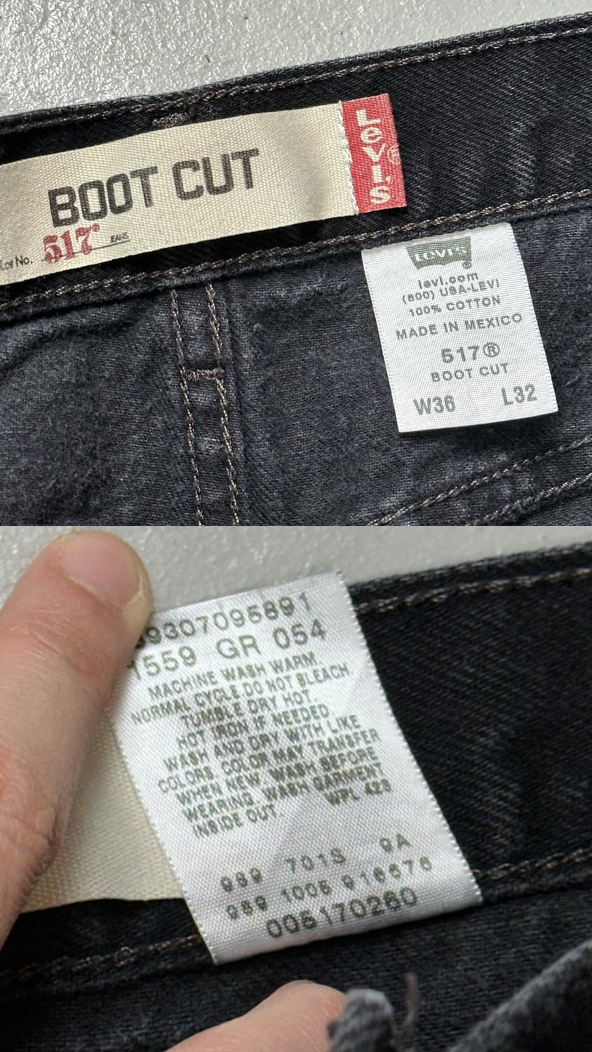 00's 리바이스 517 블랙 부츠컷 플레어진 상품이미지9