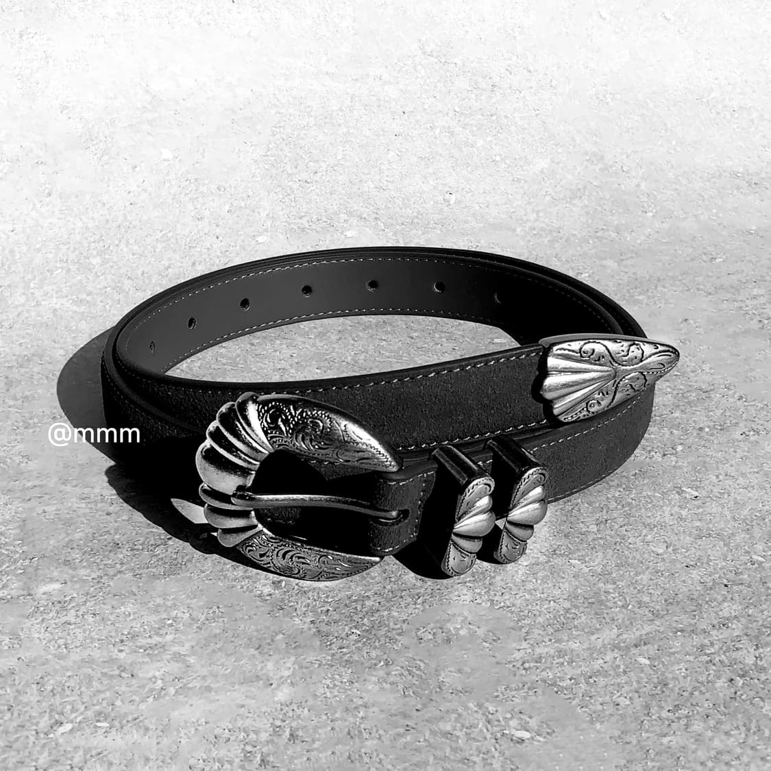 토닉 웨스턴 스웨이드 가죽 벨트 블랙 상품이미지9